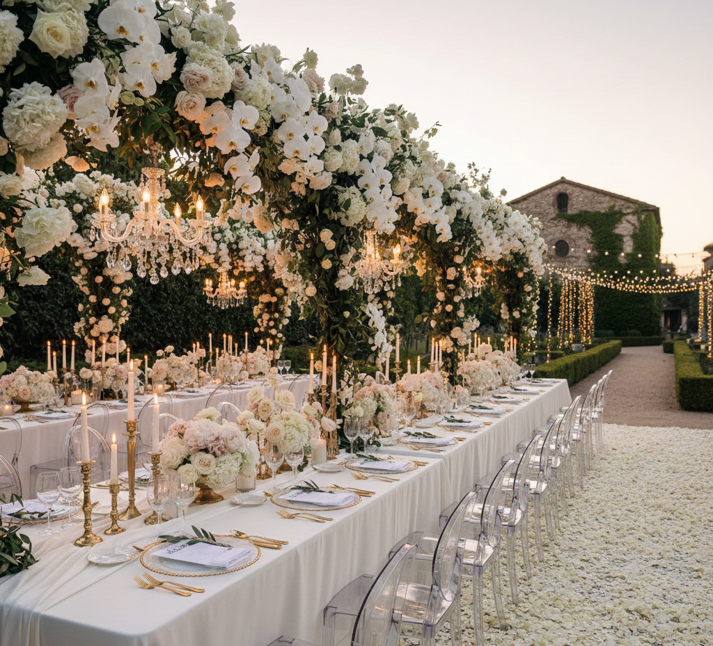 Elegant wedding decor setup